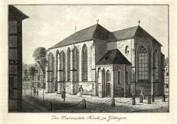View of the Nikolaikirche and Nikolaikirchhof in Göttingen from the Southeast, Used as University Church Since 1822